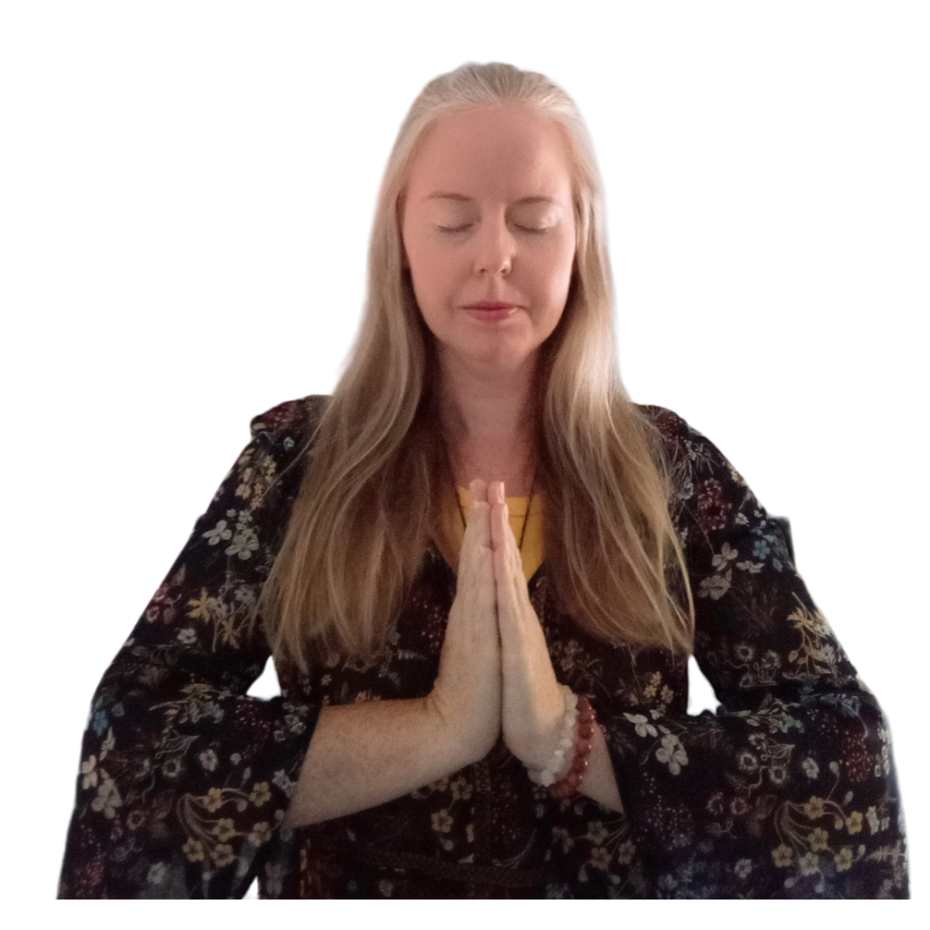 Sheree from Joyful Serenity Healing practicing Reiki Gassho Meditation 