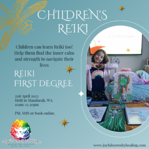 Children's Reiki First Degree Workshop image with dates