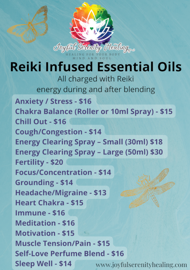 Reiki Infused Essential Oil Blends